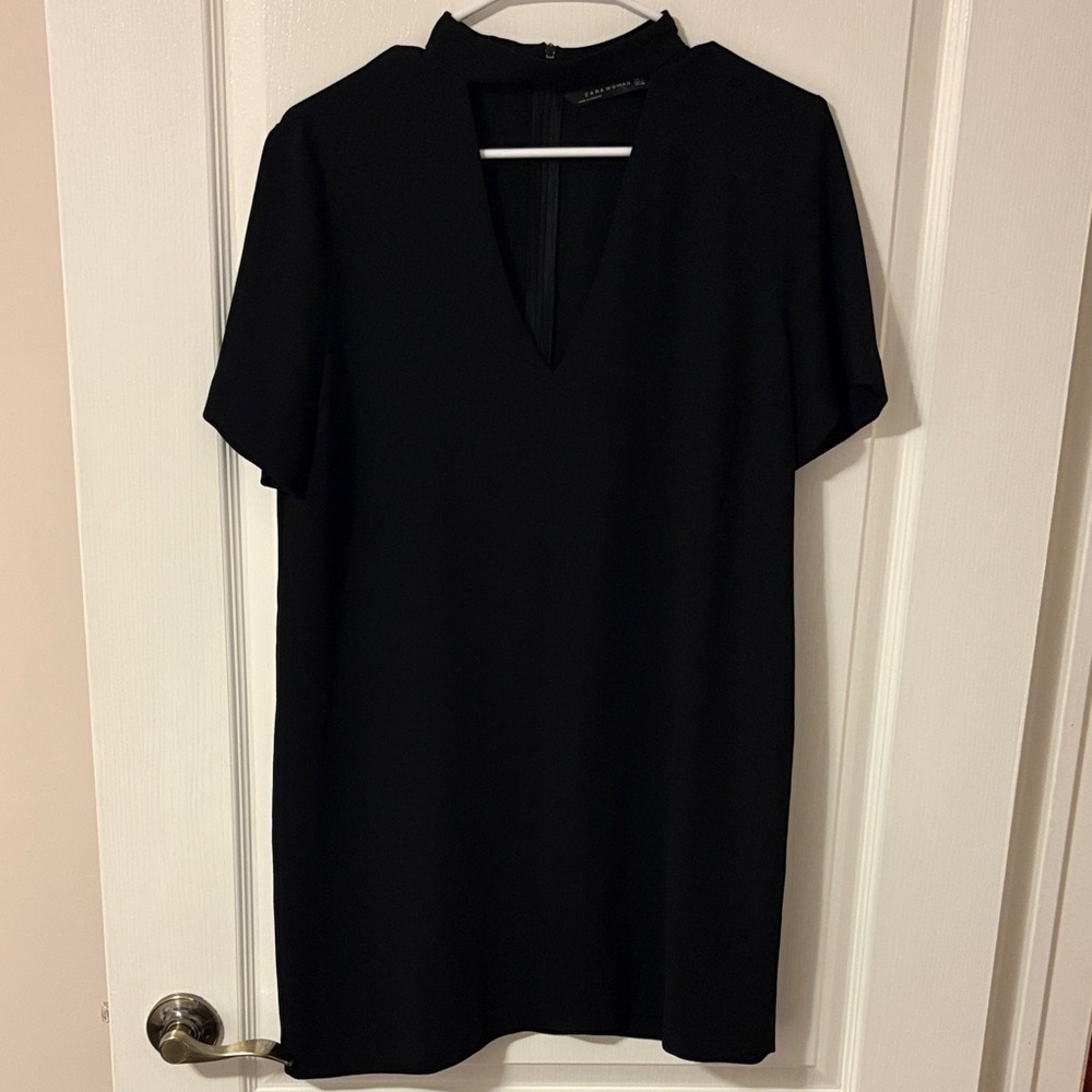 Zara Black V-Neck Dress